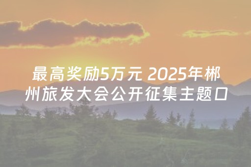 最高奖励5万元 2025年郴州旅发大会公开征集主题口号、吉祥物