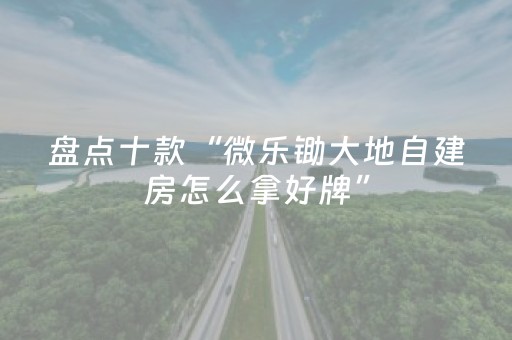 盘点十款“微乐锄大地自建房怎么拿好牌”（怎么让系统给你发好牌)