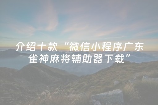 介绍十款“微信小程序广东雀神麻将辅助器下载”（好友房怎么才能赢)