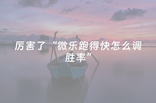 厉害了“微乐跑得快怎么调胜率”（开挂辅助插件)