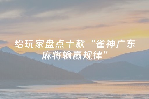 给玩家盘点十款“雀神广东麻将输赢规律”（挂件神器)