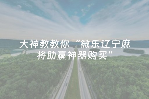 大神教教你“微乐辽宁麻将助赢神器购买”（会员会提高胜率吗)