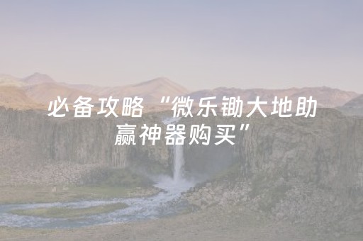 必备攻略“微乐锄大地助赢神器购买”（外辅工具)