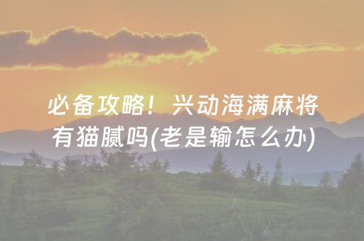 必备攻略！兴动海满麻将有猫腻吗(老是输怎么办)