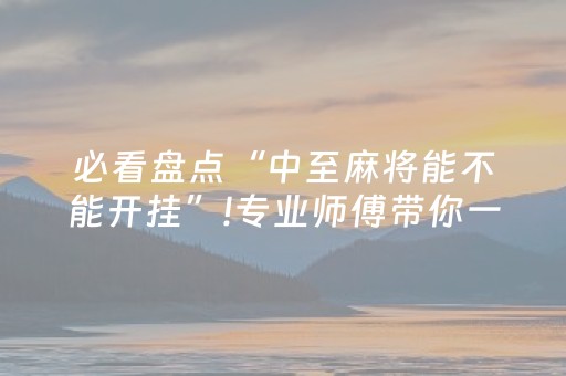 必看盘点“中至麻将能不能开挂”!专业师傅带你一起了解（详细教程）-抖音