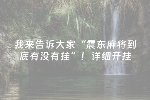 我来告诉大家“震东麻将到底有没有挂”！详细开挂教程（确实真的有挂)-抖音