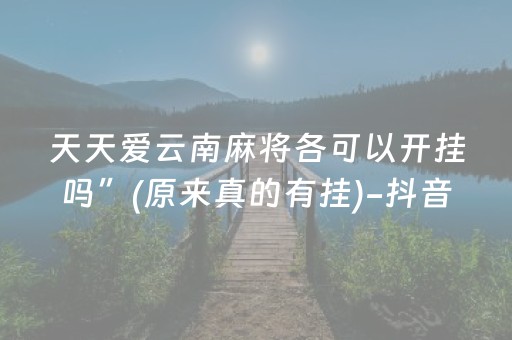 天天爱云南麻将各可以开挂吗”(原来真的有挂)-抖音