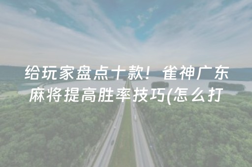 给玩家盘点十款！雀神广东麻将提高胜率技巧(怎么打赢的几率大)