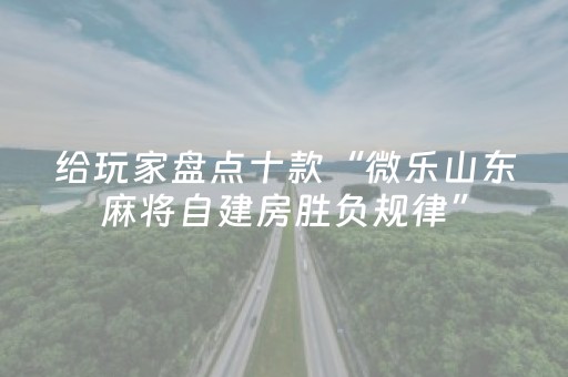 给玩家盘点十款“微乐山东麻将自建房胜负规律”（自建房怎么拿好牌)