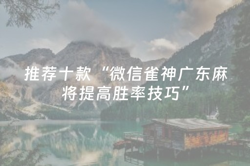 推荐十款“微信雀神广东麻将提高胜率技巧”（会员会提高胜率吗)