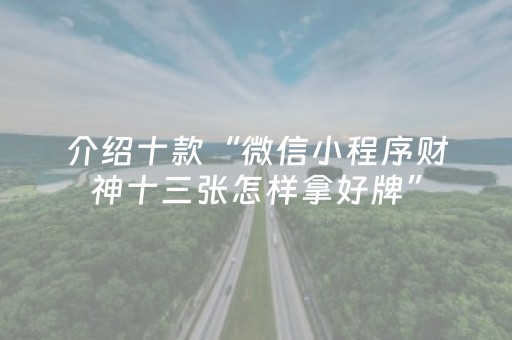 介绍十款“微信小程序财神十三张怎样拿好牌”（挂件神器)