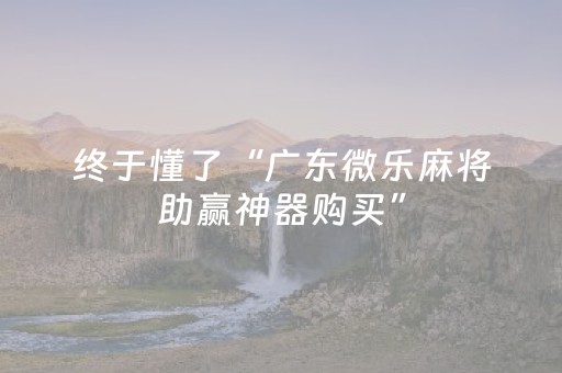 终于懂了“广东微乐麻将助赢神器购买”（辅助器通用版)