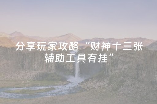 分享玩家攻略“财神十三张辅助工具有挂”（如何让系统发好牌)