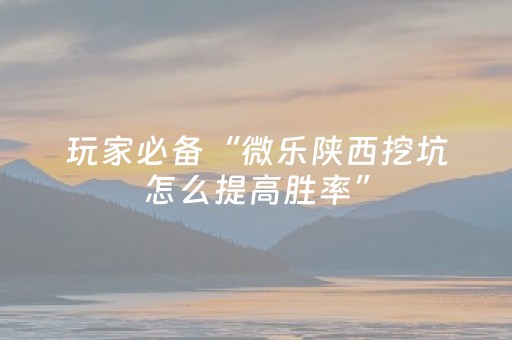 玩家必备“微乐陕西挖坑怎么提高胜率”（辅助器通用版)