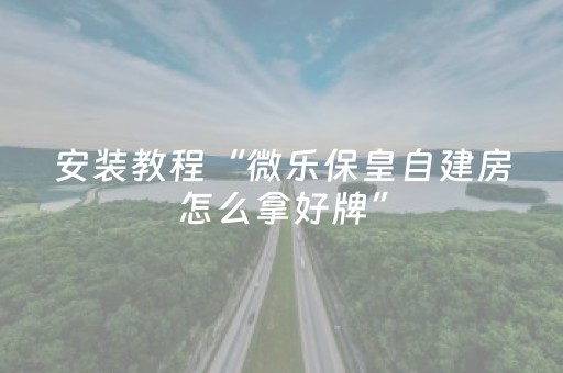 安装教程“微乐保皇自建房怎么拿好牌”（通用挂软件多少钱)