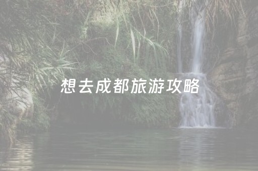 想去成都旅游攻略（去成都游玩的攻略）