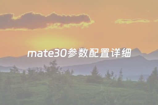 mate30参数配置详细（mate60参数配置）