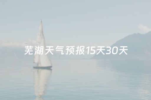 芜湖天气预报15天30天（芜湖天气预报15天30天查询）