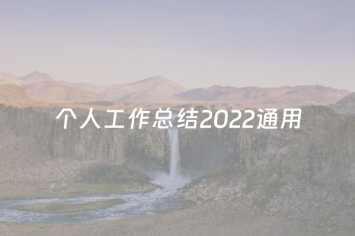 个人工作总结2022通用（个人工作总结2022通用出纳）