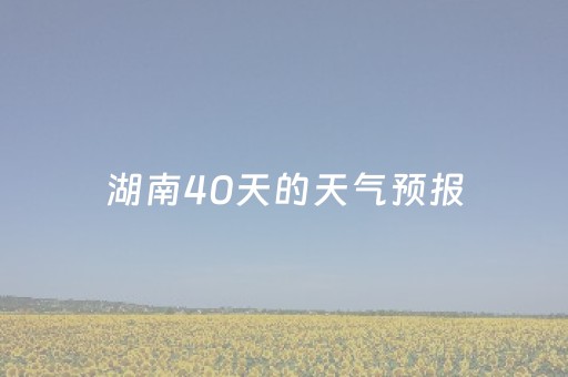 湖南40天的天气预报（湖南40天的天气预报
）