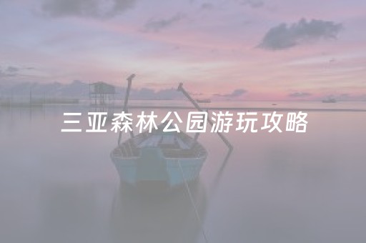 三亚森林公园游玩攻略（三亚天堂森林公园游玩攻略）