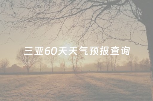 三亚60天天气预报查询（三亚30天天气查询）