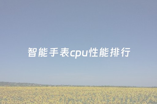 智能手表cpu性能排行（华强北手表s9建议购买吗）