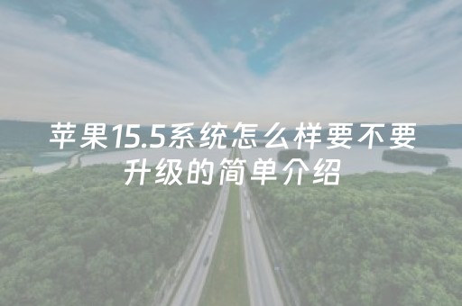 苹果15.5系统怎么样要不要升级的简单介绍