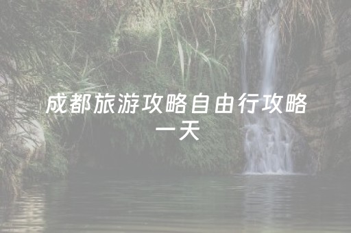 成都旅游攻略自由行攻略一天（成都游玩攻略一日游详细）