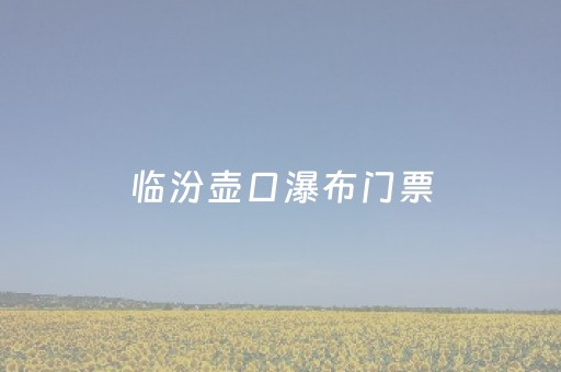 临汾壶口瀑布门票（临汾壶口瀑布门票免票政策）