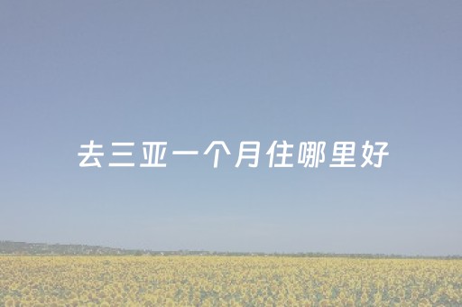 去三亚一个月住哪里好（去三亚一个月住哪好便宜）