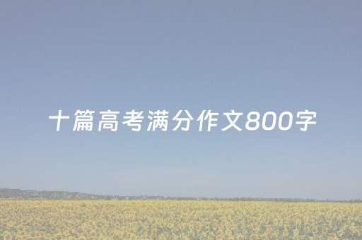 十篇高考满分作文800字（高考满分作文精选范文800）