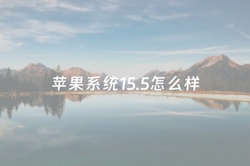 苹果系统15.5怎么样（苹果手机系统151怎么样）