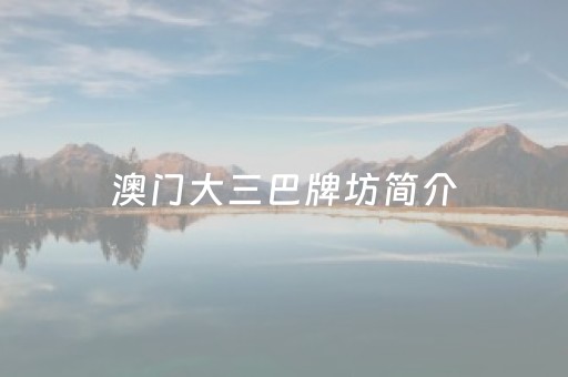 澳门大三巴牌坊简介（澳门大三巴牌坊简介50字）