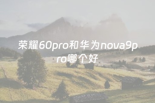 荣耀60pro和华为nova9pro哪个好（华为nova9pro和vivox60pro哪个好）