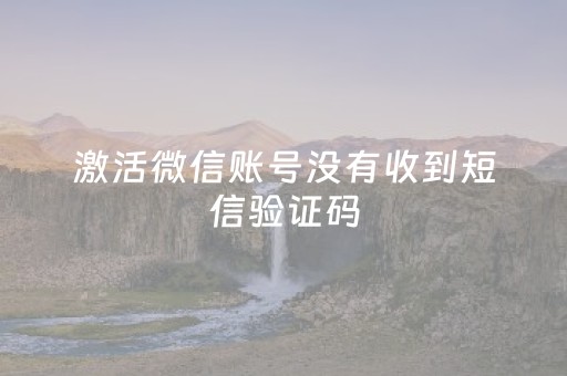 激活微信账号没有收到短信验证码（激活微信帐号收不到验证码怎么办理）