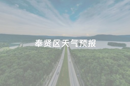 奉贤区天气预报（奉贤区天气预报24小时）